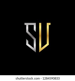 S U initial letter, modern logo design template vector