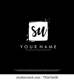 S U initial square logo template vector