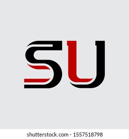 S and U - initials or logo. SU - monogram or logotype. Vector design element. Abbreviation.