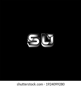 S U letter logo vector design on black color background. SU monogram