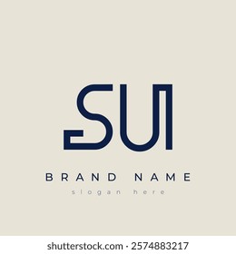 S and U logo design. SU abstract Letters Logo Monogram. This logo design is the process of creating a visual symbol that represents a brand, company, or individual.