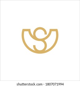 S U logo design vector sign