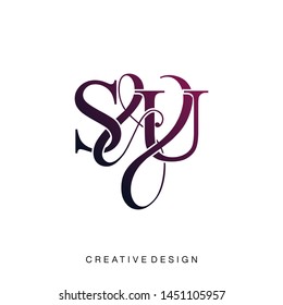 S & U / SU logo initial vector mark. Initial letter S and U SU logo luxury vector logo template.