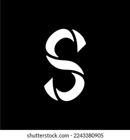 an s with a unique cutout above and below it