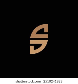 S Einzigartige Minimal Style Boot golden und schwarz Farbe anfängliche Logo Vektorgrafik.