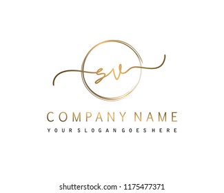 S V Initial handwriting logo vector