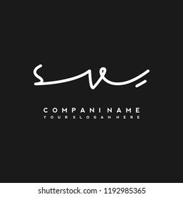 S V Initial handwriting logo vector