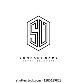 S V initial letter, modern logo design template vector 