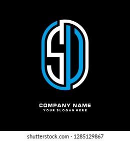 S V initial letter, modern logo design template vector 