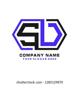 S V initial letter, modern logo design template vector 