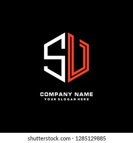 S V initial letter, modern logo design template vector 