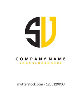 S V initial letter, modern logo design template vector 