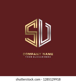 S V initial letter, modern logo design template vector 