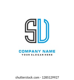 S V initial letter, modern logo design template vector 