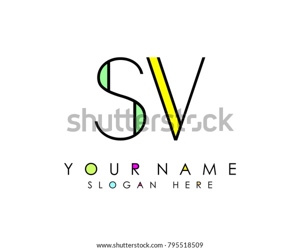 S V Initial Minimalist Logo Template Stock Vector Royalty Free