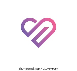 S V letter logo symbol Beautiful Vector Love Heart Logo Design