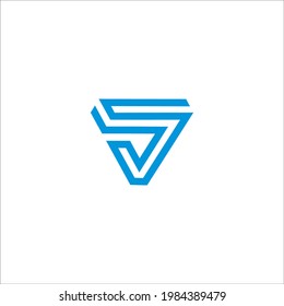 Signo vectorial de diseño del logotipo de S V