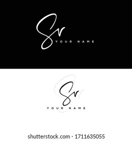 S V SV Initial letter handwriting and signature logo.	
