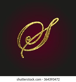 s vector golden letter