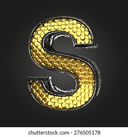 s vector golden and silver letter