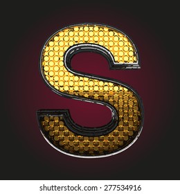 s vector golden and silver letter