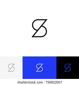 S vector logo. Logotype, icon, symbol, sign from letters s. Flat logotype design with blue color for company or brand.