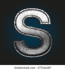 s vector metal letter