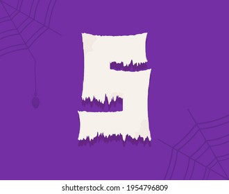 S vector number horror zombie, fairy ghost font
