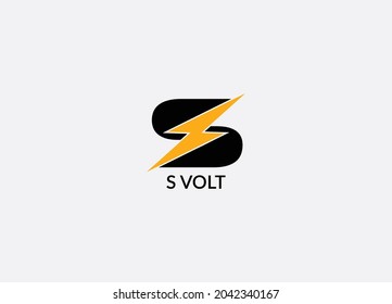 S volt Abstract S letter modern initial Tech logo design 