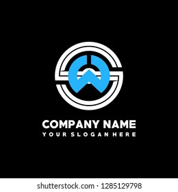 S W initial letter, modern logo design template vector 