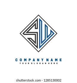 S W initial letter, modern logo design template vector 