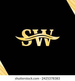 S W letter Logo elegant design minimal typography vector of business initial name branding Logos