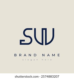 S and W logo design. SW abstract Letters Logo Monogram. This logo design is the process of creating a visual symbol that represents a brand, company, or individual.