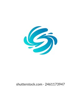 S water wash letter icon