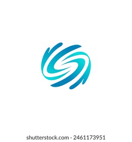 S water wash letter icon