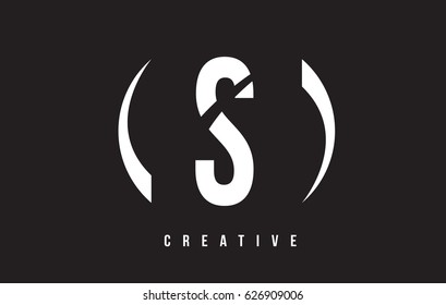 S White Letter Logo Design with White Background Vector Illustration Template.