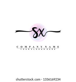 S X Initial handwriting logo vector