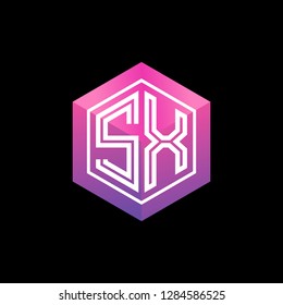 S X initial letter, modern logo design template vector 