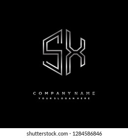 S X initial letter, modern logo design template vector 