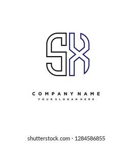 S X initial letter, modern logo design template vector 
