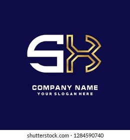 S X initial letter, modern logo design template vector