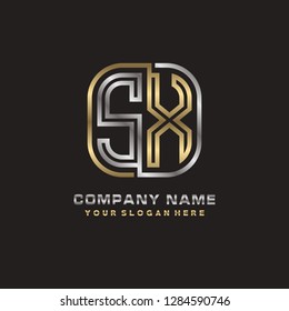 S X initial letter, modern logo design template vector