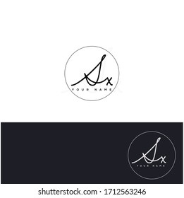 S X SX Initial Brief Handschrift und Signatur Logo.	
