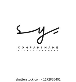 S Y Initial handwriting logo vector
