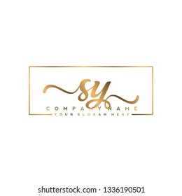 S Y Initial handwriting logo vector