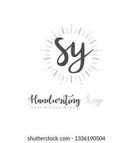 S Y Initial handwriting logo vector