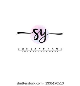 S Y Initial handwriting logo vector