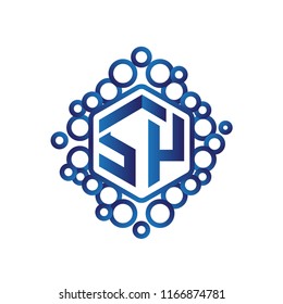 S Y Initial letter hexagonal logo vector