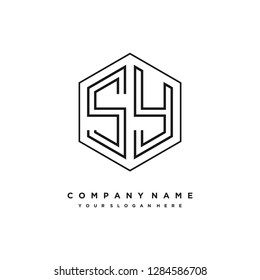 S Y initial letter, modern logo design template vector 