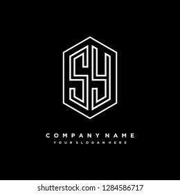 S Y initial letter, modern logo design template vector 